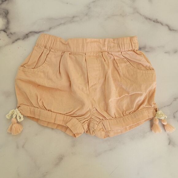 Peach 12 month bubble shorts pull on tassle boho summer short - Picture 1 of 4